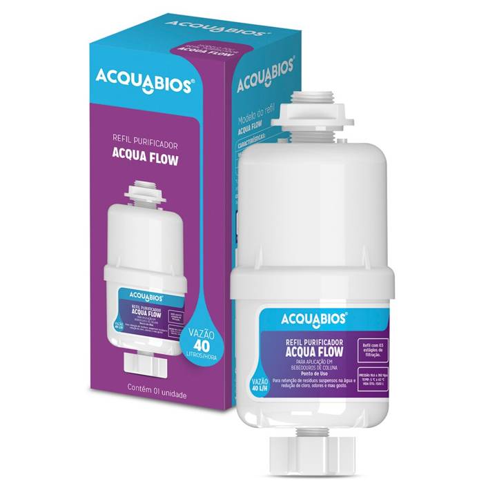 Filtro Purificador Água Flow Compatível 1005-0017 C/Carvão Ativado AcquaBios