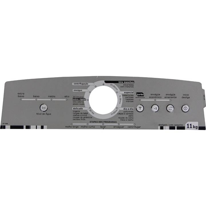 Painel Decorativo Compatível Lavadora Brastemp Inox Sense Active BWL11A CP1066 CP Placas