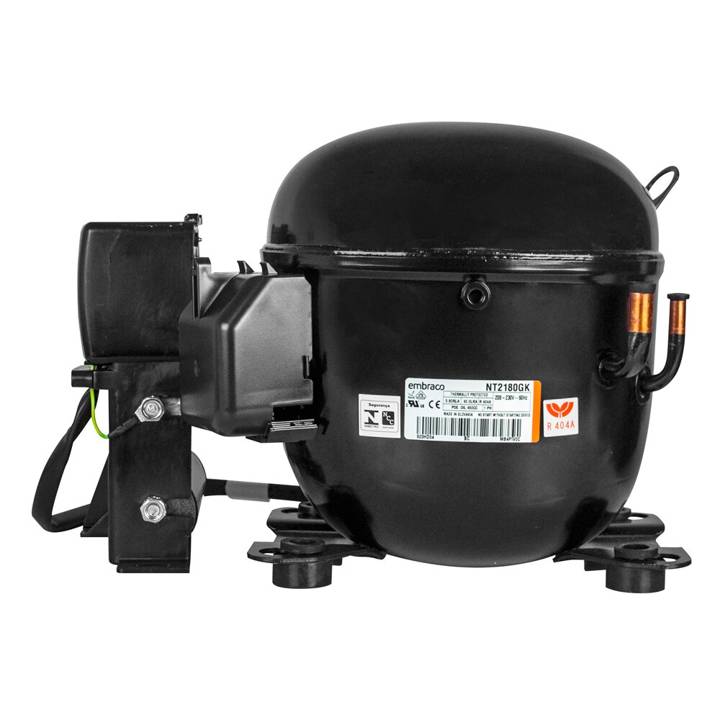 Compressor Embraco Aspera 1HP Baixa Temperatura R404A 60Hz com Caixa de Ligação NT2180GK 220V