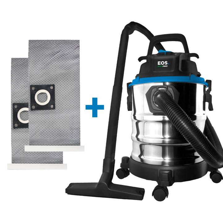 Kit Aspirador de Água e Pó EOS 20 Litros Max Pro Inox 1650W EAI20I 220V + 2 Sacos Extras