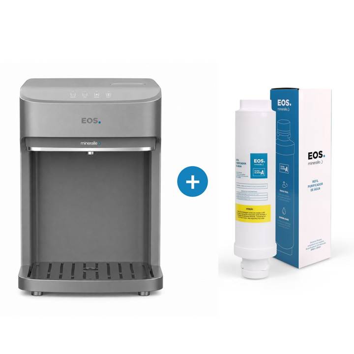 Kit 1 Ano EOS - Purificador de Água EOS EPC08S Mineralle Compressor 110V + Filtro Refil EFP01