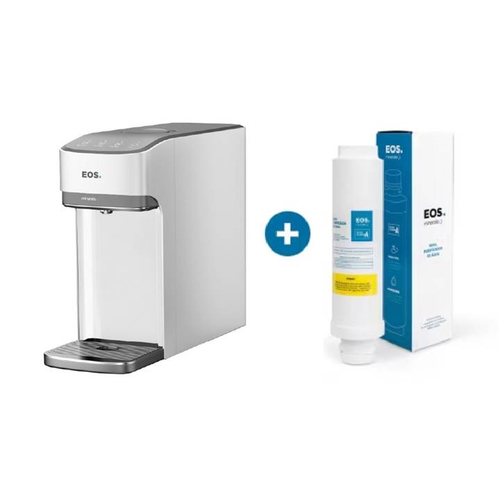 Purificador de Água EOS Mineralle Slim Touch Eletrônico Branco EPE08B Bivolt + Filtro Refil EFP01