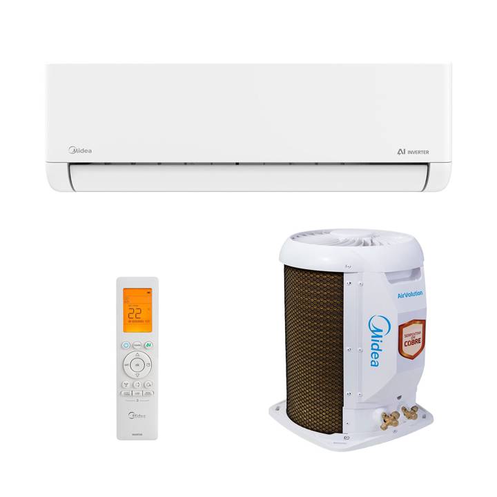 Ar-Condicionado Split Inverter 9000 BTUs Midea AI Airvolution High Wall Só Frio 42EFVCB09M5/38TAVCB09M5 220V
