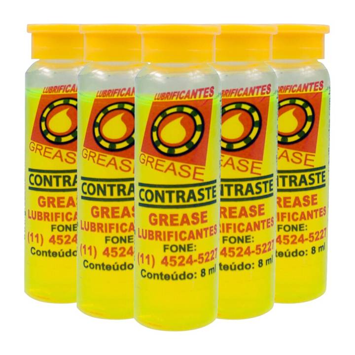Kit com 5 Contrastes Detector de Vazamento UV 8ml Grease para Refrigeração e Ar-Condicionado 70041
