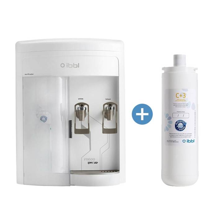 Kit 1 Ano IBBL - Purificador de Água FR600 Speciale Branco 220V + Filtro Refil Girou Trocou C+3 24010002 | 52011001