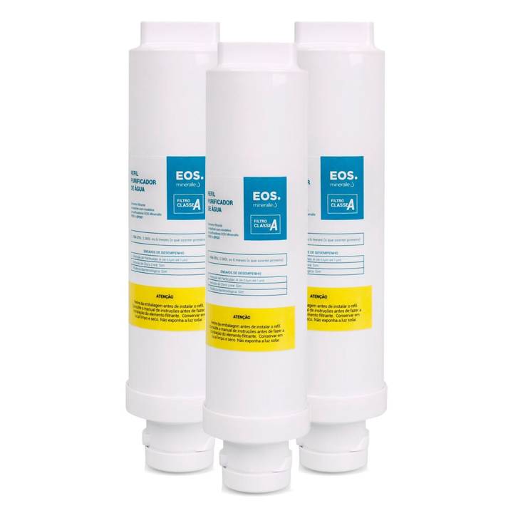 Refil Filtro para Purificador Mineralle - Kit com 3 Unidades EOS