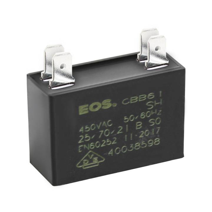 Capacitor Caixa 3 Mfd 450V com 4 Terminais 37mm X 20mm X 27mm EOS