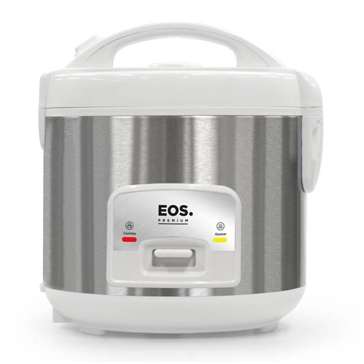 Panela Elétrica de Arroz EOS 10 Xícaras Inox Branco com Tampa de Vidro Clear Glass EPA10BI 110V