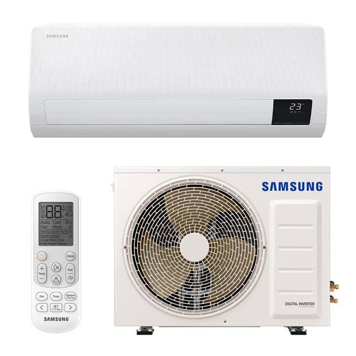 Ar-Condicionado Split Inverter 12000 BTUs Samsung Digital WindFree High Wall Quente e Frio AR12ASHABWKNAZ 220V
