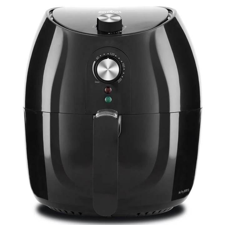 Fritadeira Air Fryer Britânia 3,5 Litros Sem Óleo Preto 110V