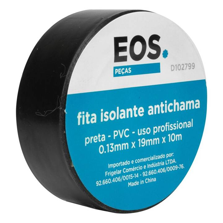 Fita Isolante EOS P/Inst. Elétrica 18mm Larg x 10m Preto