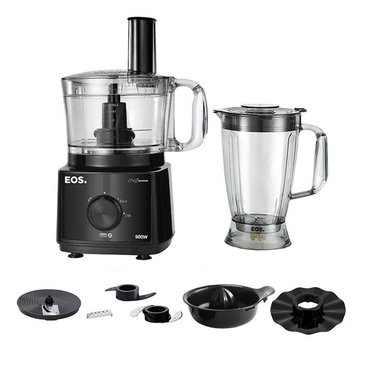 Processador de Alimentos EOS Multipro 7 em 1 Inox All Black 900W EPS01P 220V