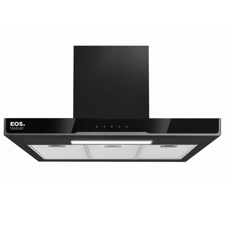 Coifa e Depurador de Parede EOS 90cm Premium Digital Touch Inox e Preto ECO90PTDP 110V