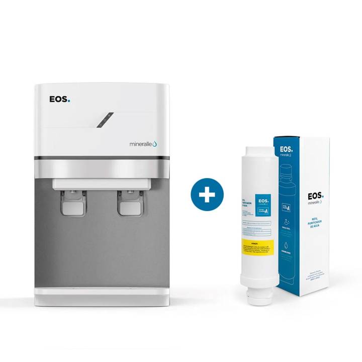 Kit 1 Ano EOS - Purificador de Água EOS EPC01B Mineralle Compressor 220V + Filtro Refil EFP01