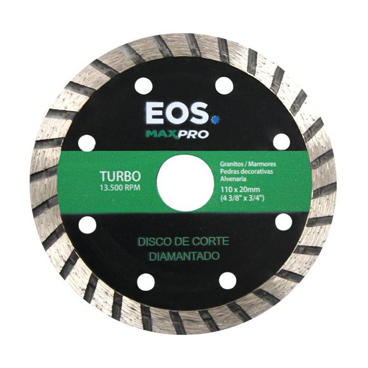 Disco de Corte Diamantado Turbo 110mm EOS ESC01PRO 110x20x10mm