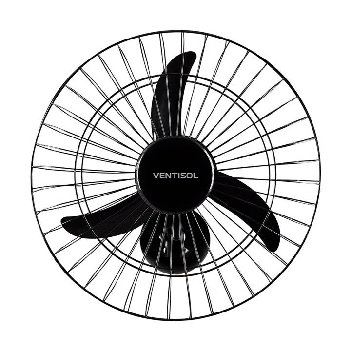 Ventilador Oscilante Parede Ventisol New 50cm Grade Preta Metalica 220V