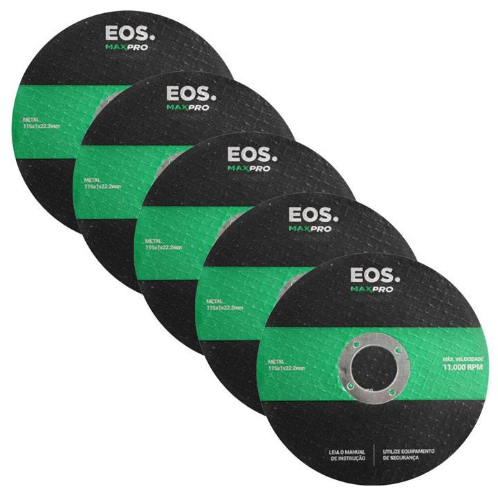 Kit com 05 Discos de Corte 115mm EOS 115x1x22mm