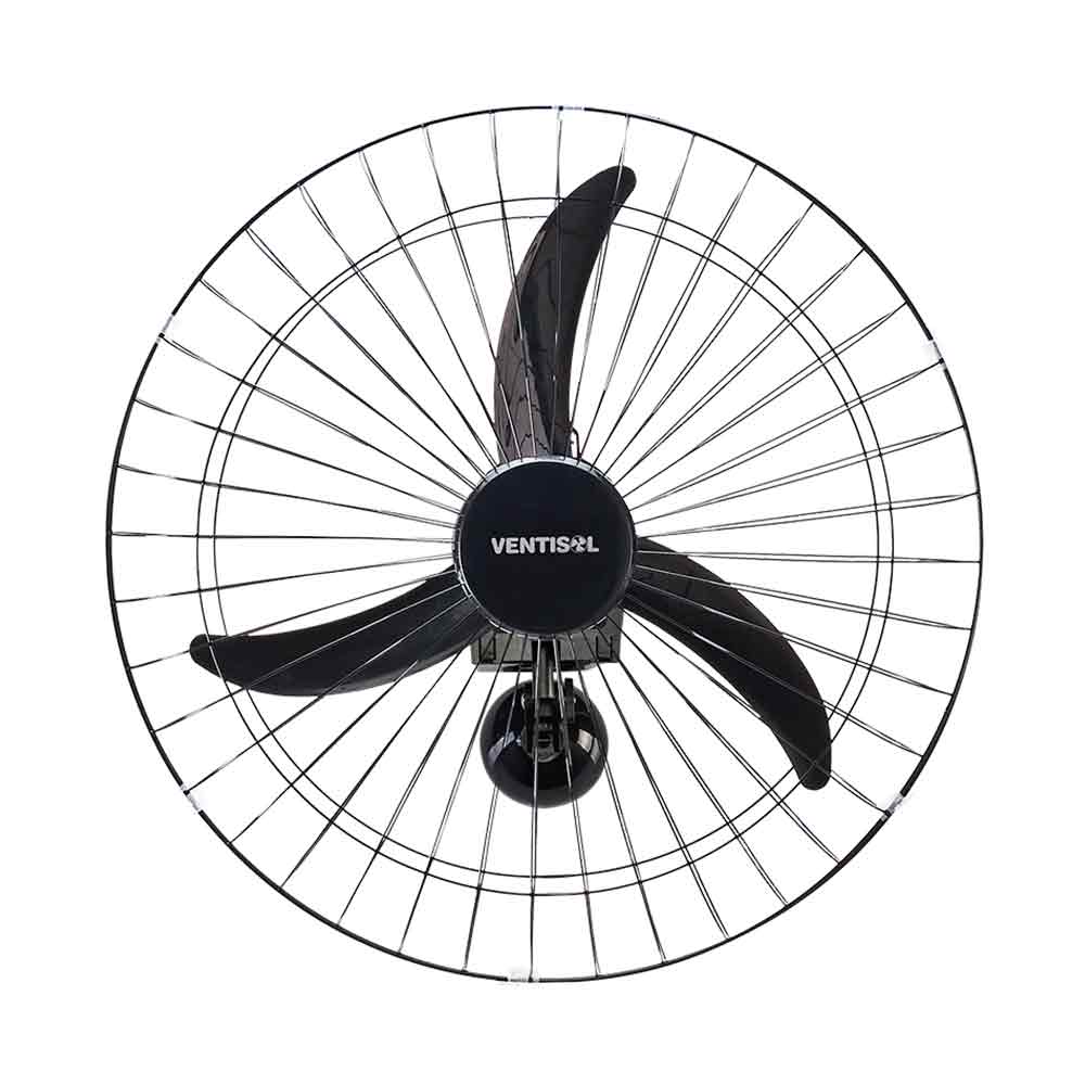 Ventilador de Parede 60cm Ventisol Oscilante com 3 Pás Preto Bivolt
