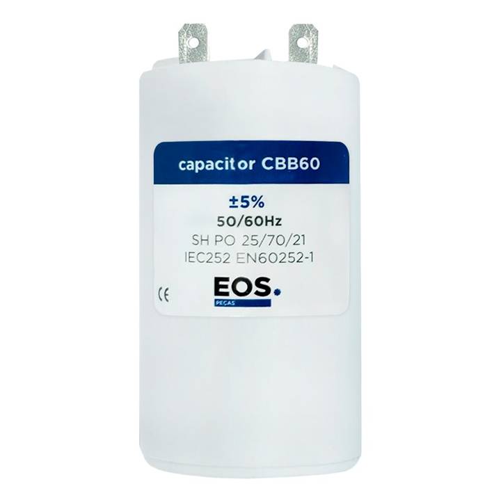 Capacitor 12.5 Mfd 400V com 2 Terminais Faston EOS