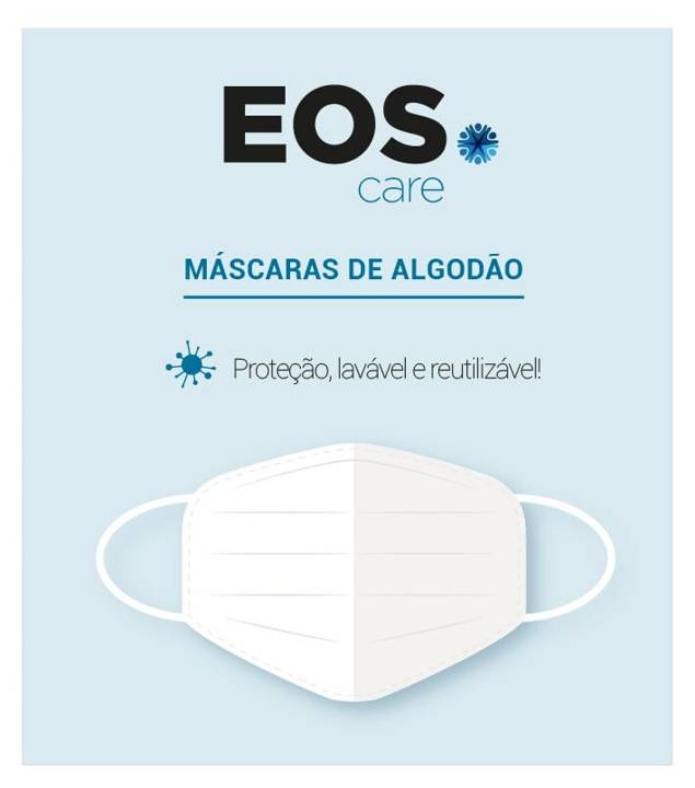 Kit de Máscara Protetora Facial EOS em Algodão Reutilizável 50 Unidades