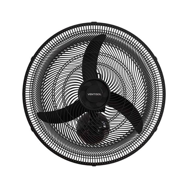 Ventilador de Parede Ventisol Oscilante New com 3 pás 50cm Preto 220V