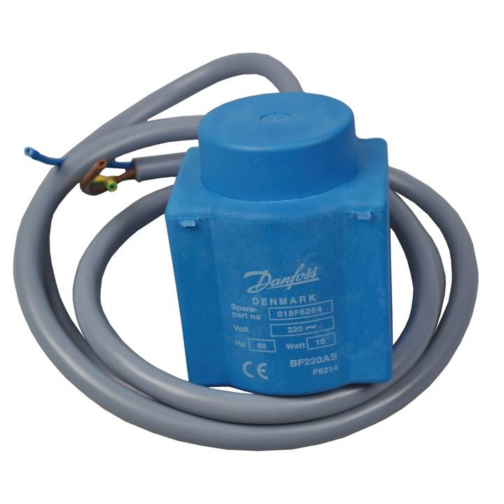Bobina Válvula Solenoide com Cabo 1 metro 018F6282 14W 220V 50/60Hz Danfoss