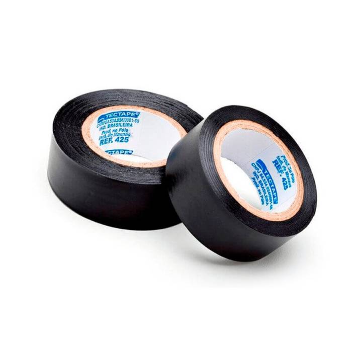 Fita Isolante 19mm X 20 Metros Preta Usada para Instalação Elétrica
