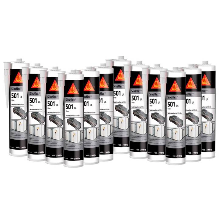 Selante PU Sika Sikaflex-501 LA 400g Branco - Kit com 12 Cartuchos