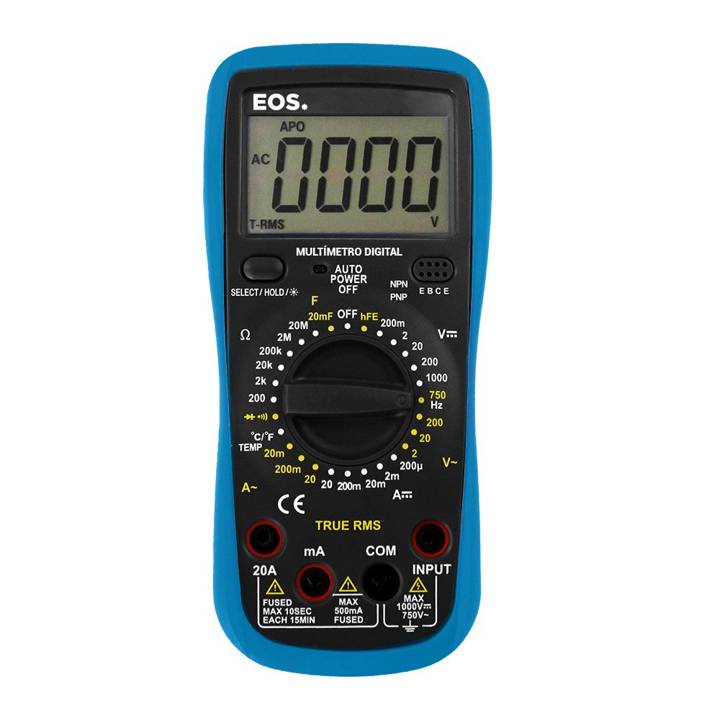 Multímetro Digital com Sensor de Temperatura EOS EMD01
