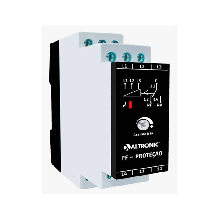 Rele Falta Fase S/Neutro 220/380V Trifásico C/Assimetria Modular Tron