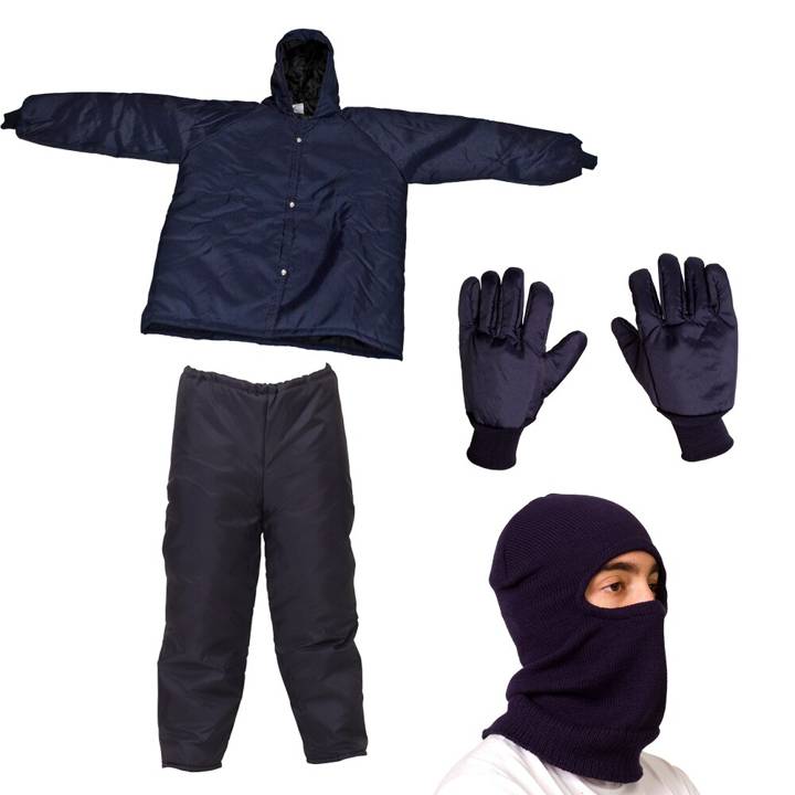 Conjunto Frigorífico Maicol para Câmara Fria Japona + Calça + Luva + Capuz Balaclava Preto M