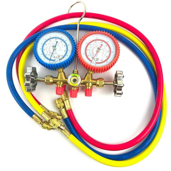 Manifold P/R12/R22/R134A/R404A C/Mangueira 90cm C/Visor Vulkan
