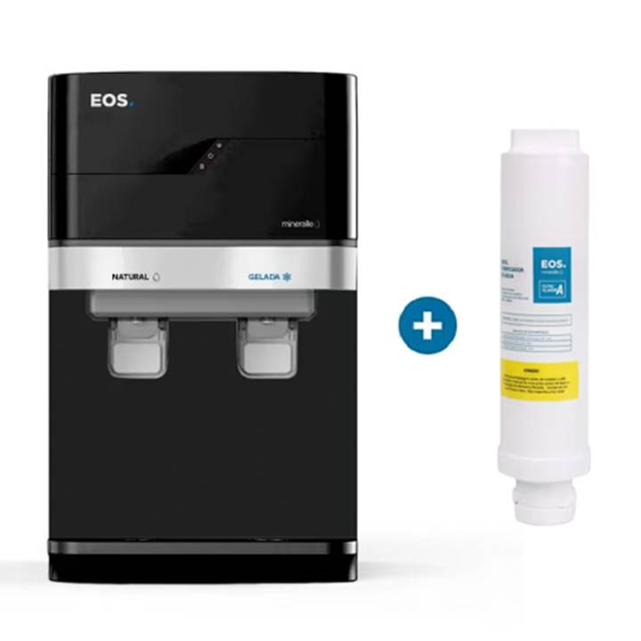 Kit 1 Ano EOS - Purificador de Água EOS EPC01P Mineralle Compressor 110V + Filtro Refil EFP01