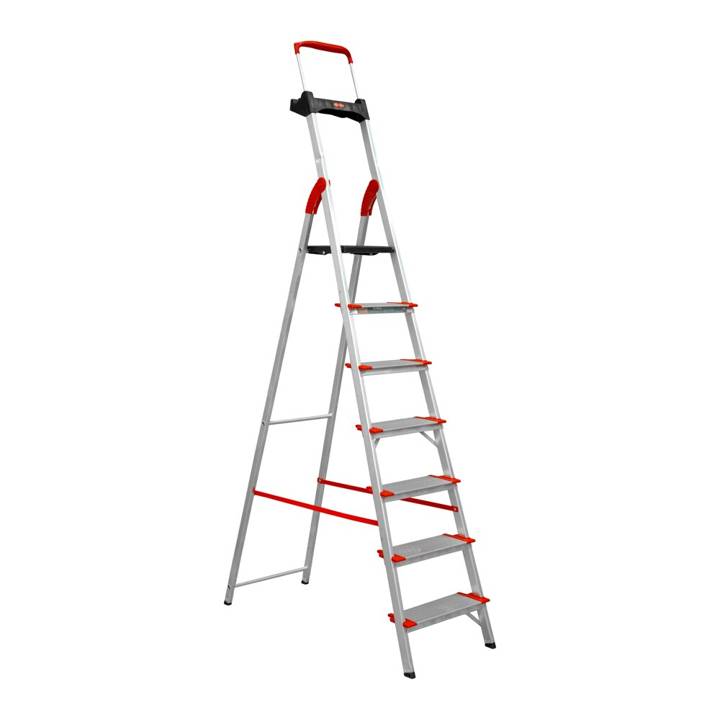 Escada de Alumínio Alumasa Comfort 7 Degraus 154,5cm x 46,5cm Capacidade 150kg Ref. 970871